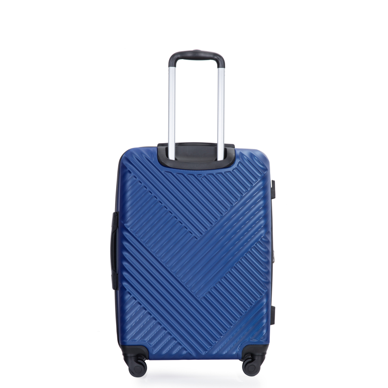 Expandable 3 Piece Luggage Sets PC Lightweight Suitcase with Two Hooks, Spinner Wheels, TSA Lock, (20/24/28), Blue